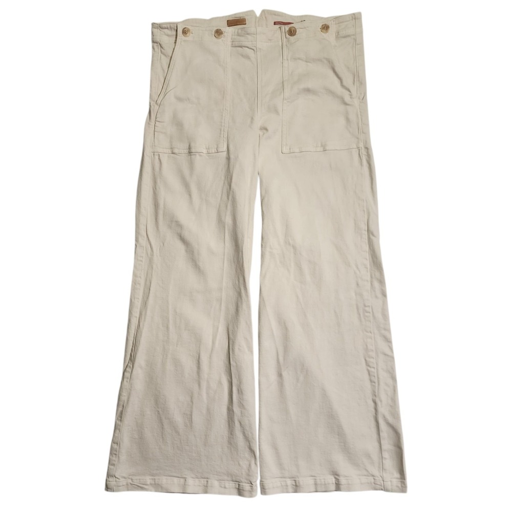 Pilcro & The Letterpress Anthropologie Pants Womens Size 38 Wide Leg Off White